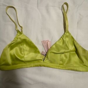 Lime Green Satin Bralette